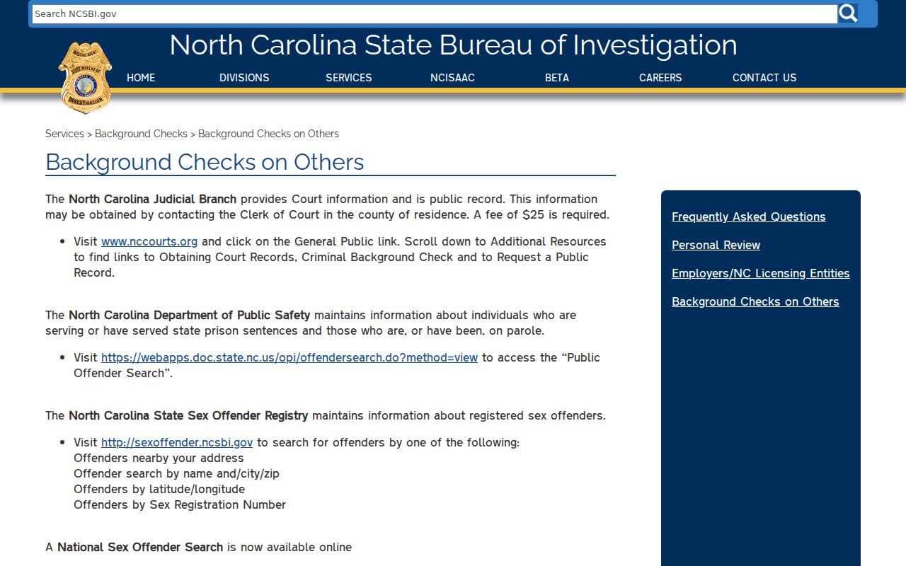 Eden criminal records and North Carolina SBI background check options