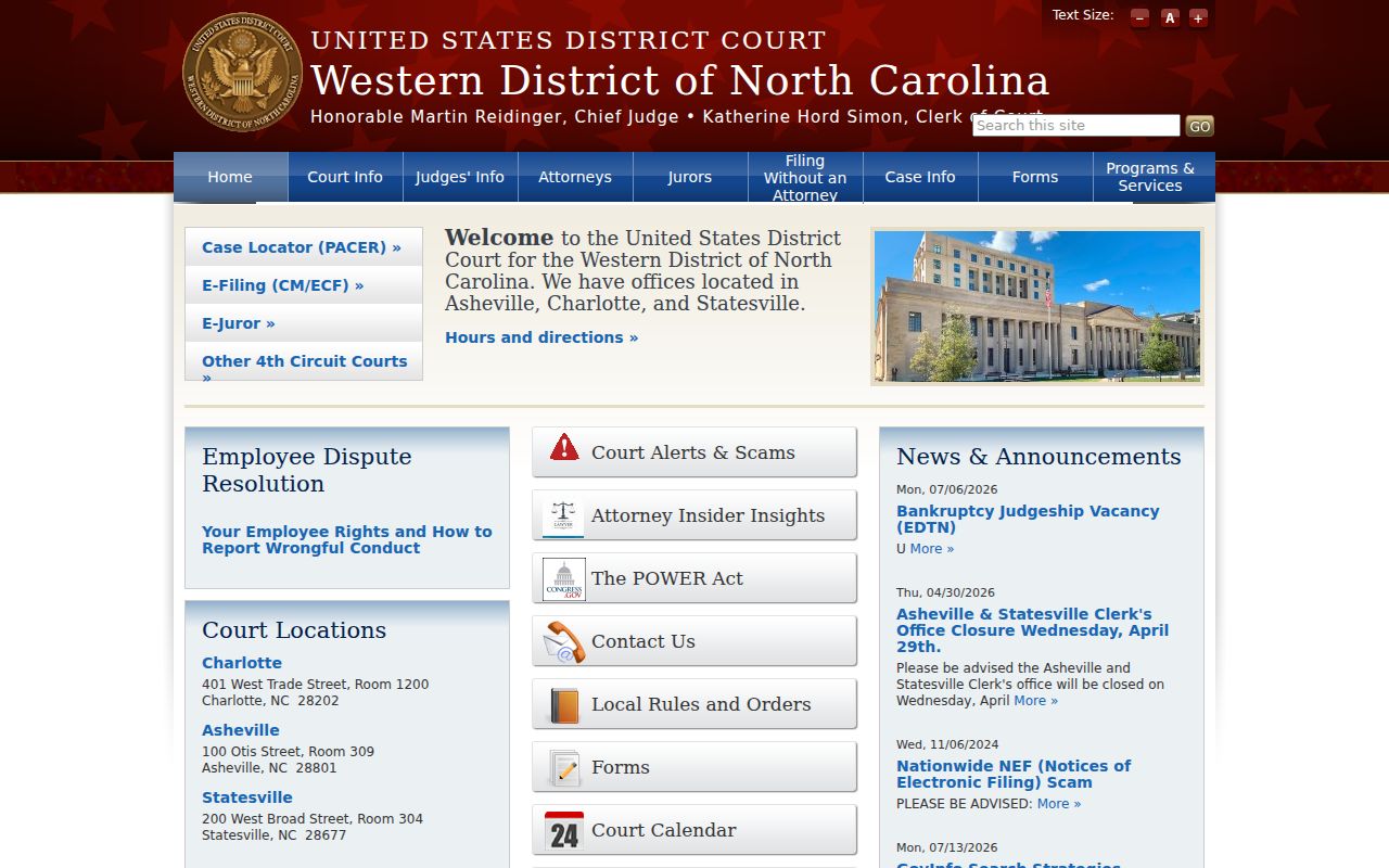 Mayodan criminal records jurisdiction comparison with North Carolina Western District