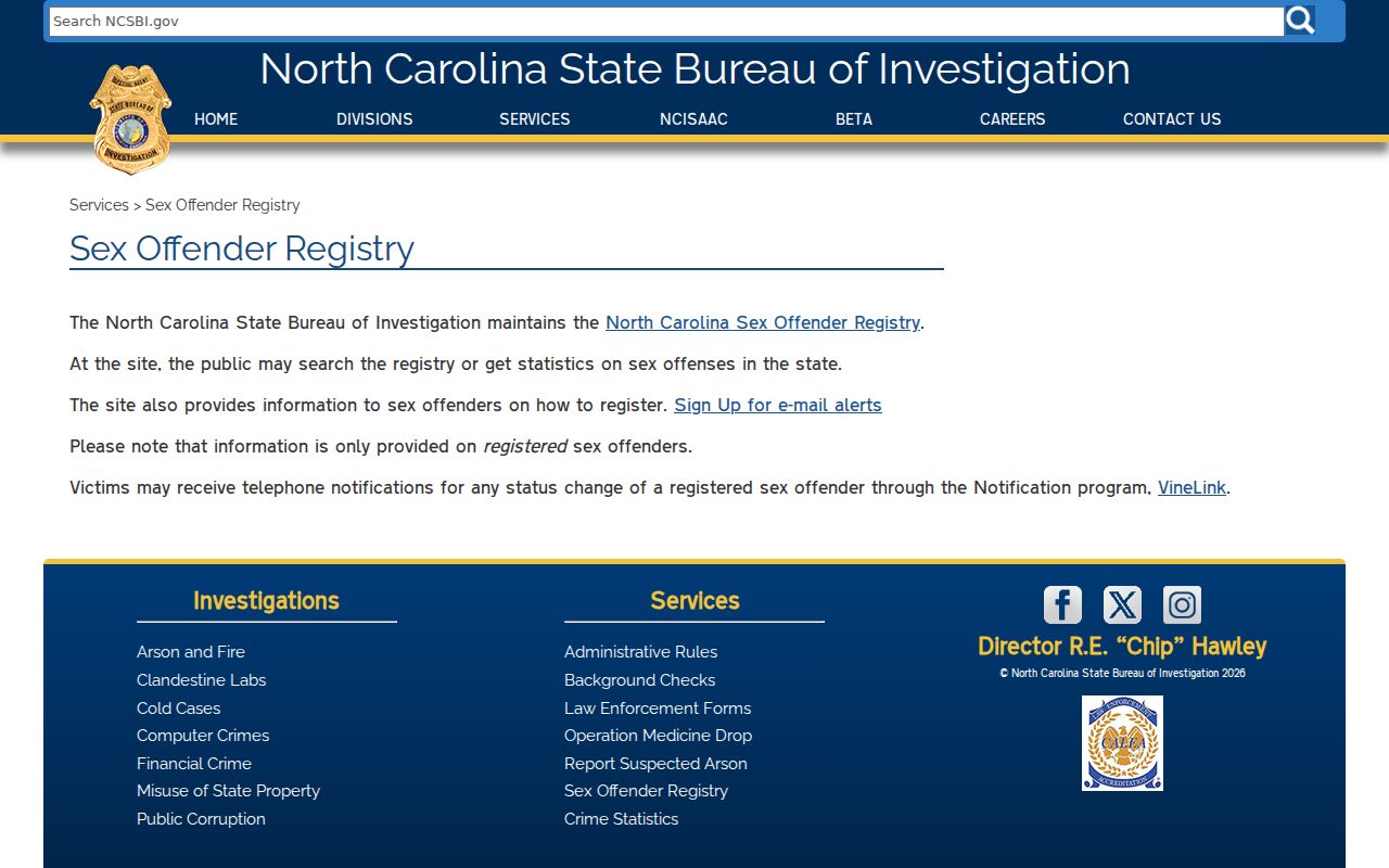 North Carolina SBI overview for Rockingham County sex offender registry searches